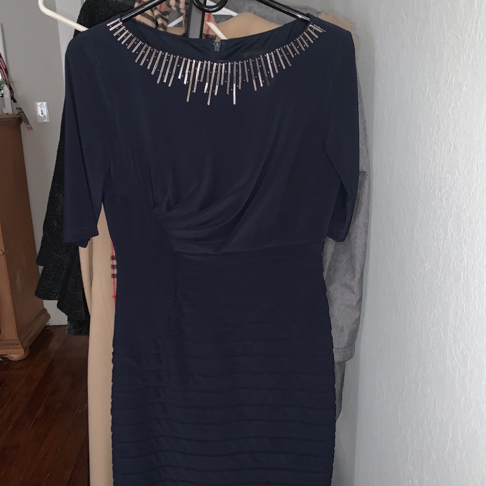 VINTAGE NAVY ADRIANNA PAPELL DRESS SIZE 6